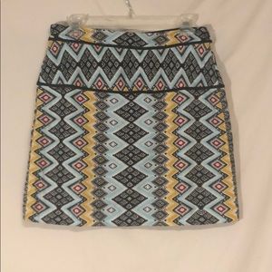 NEVER WORN LOFT Printed Tribal Mini Skirt